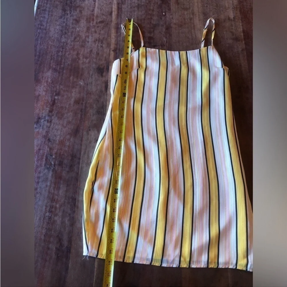 Revolve Superdown Dress Jules Sheath Metallic Yellow Pink